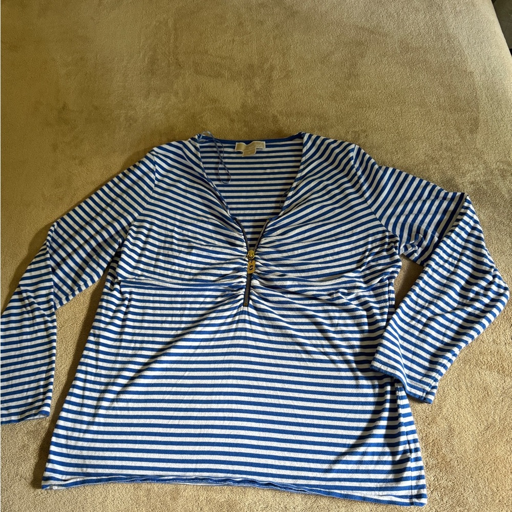 Michael Kors blue and white long sleeve casual shirt sz 1X